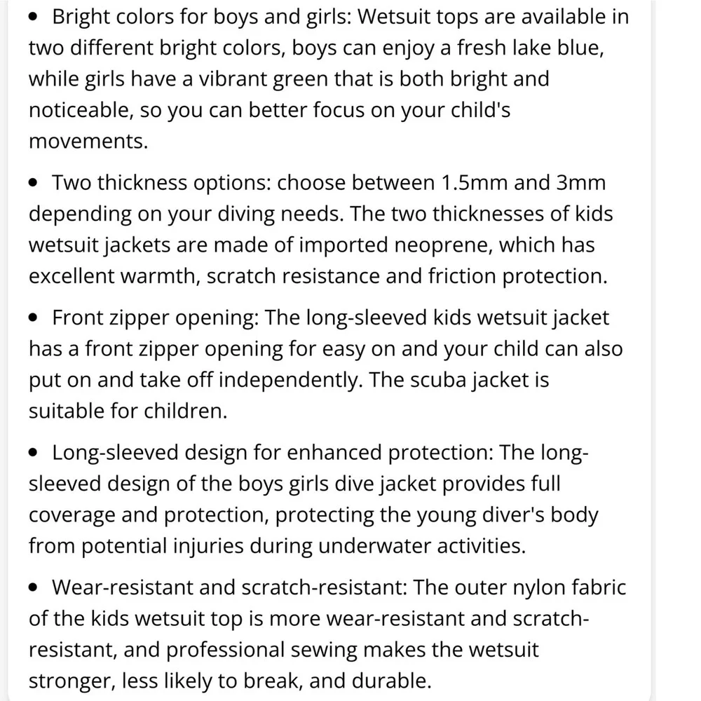 Demmet Wetsuit Top Kids Medium Blue Green Excellent 1.5mm Neoprene‎ Front Zip